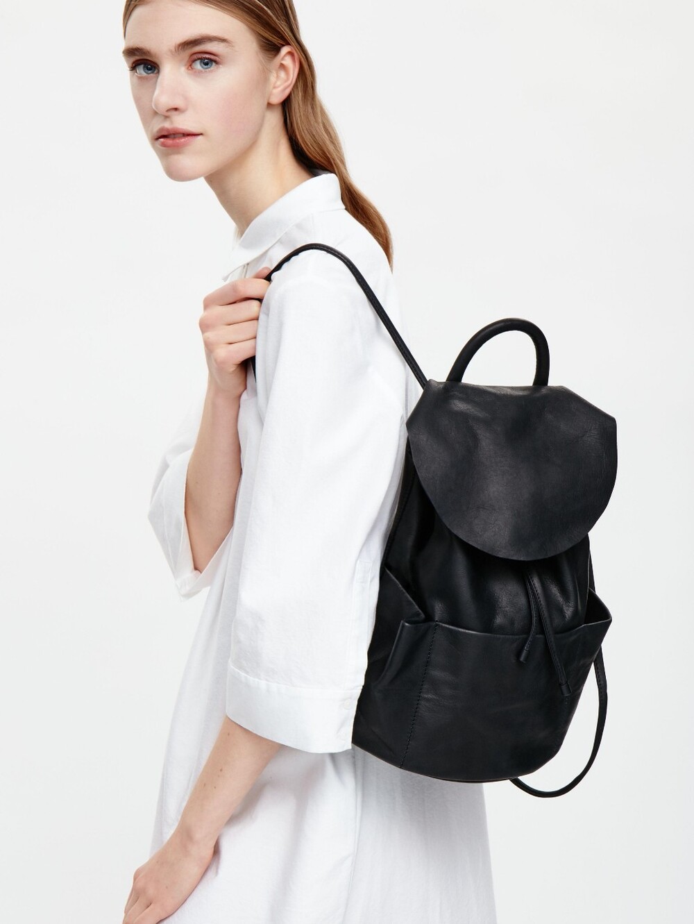 COS Unstructured Leather Backpack - Picture 2 of 7